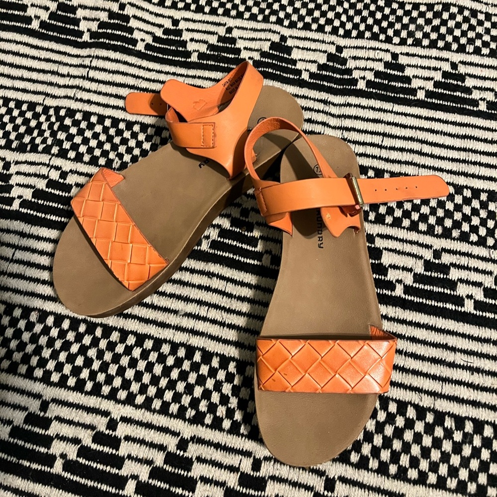Burnt orange platform sandals